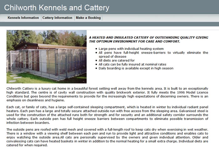 Chilworth Kennels And Cattery British Cattery Directory